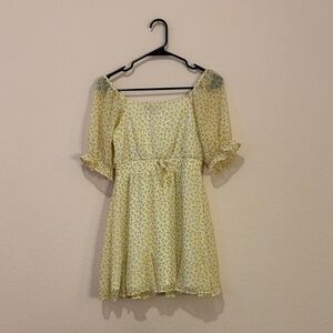 Floral Yellow Mini Dress
